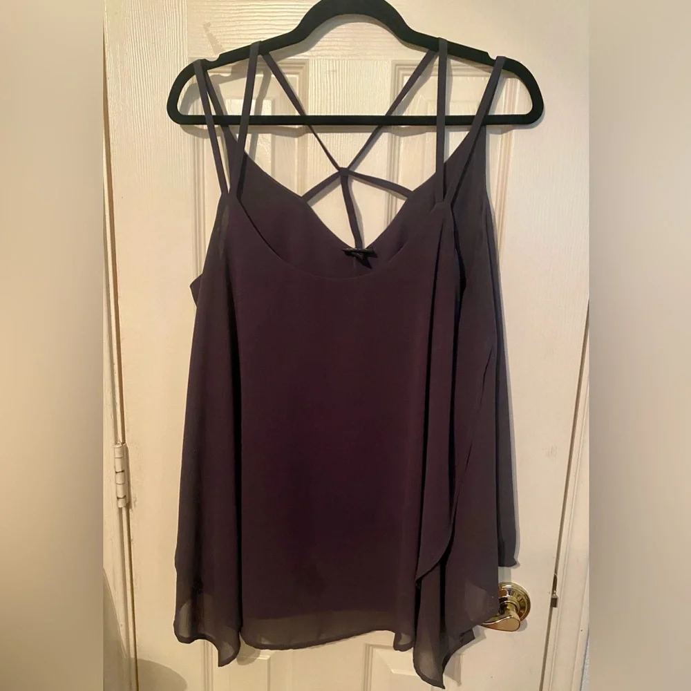 Torrid grey edgy sleeveless strappy chiffon cami size 1X - Picture 1 of 6